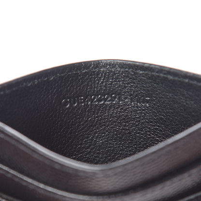 Saint Laurent Grain De Poudre Matelasse Chevron Monogram Credit Card Case Black 7 of 10