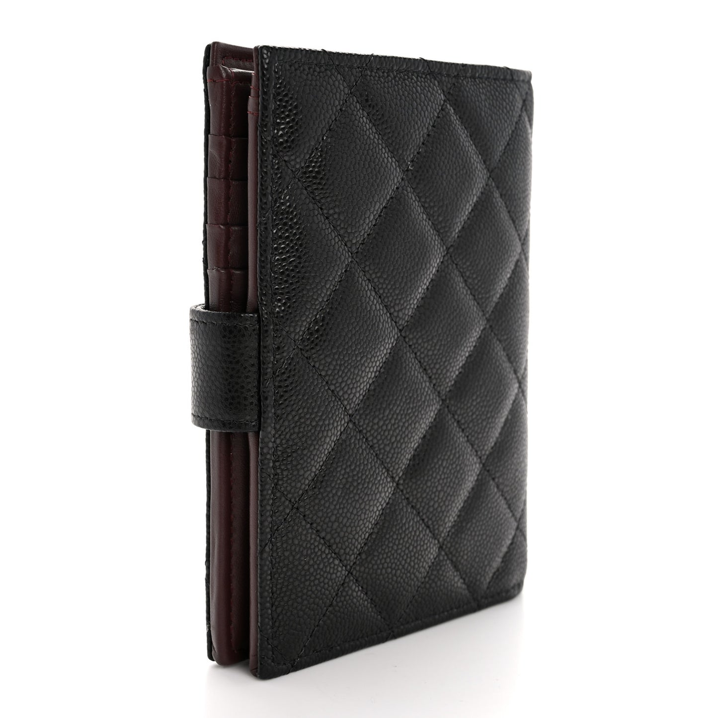 Caviar Quilted Passport Holder Black