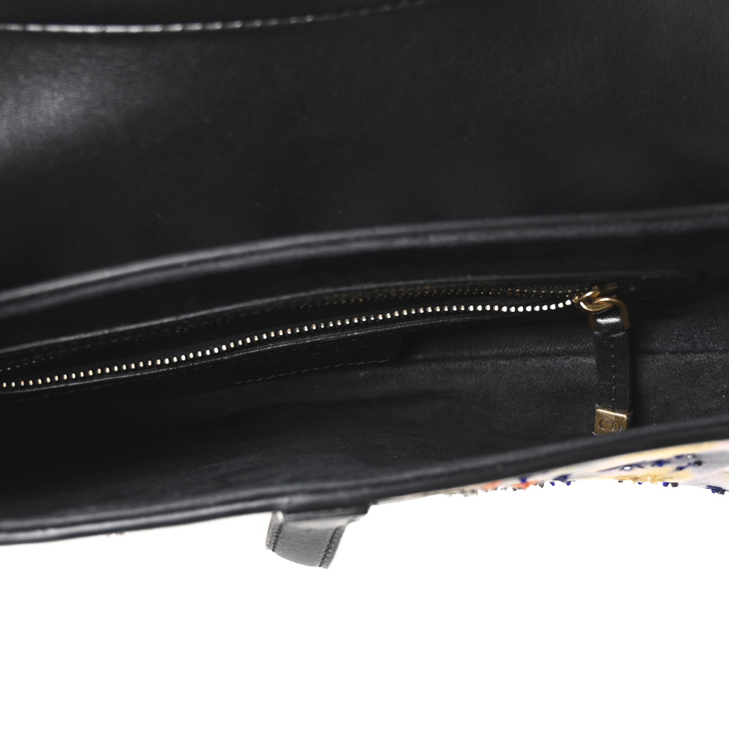 Christian Dior Calfskin Embroidered Kaleidiorscopic Saddle Bag Multicolor 4 of 9