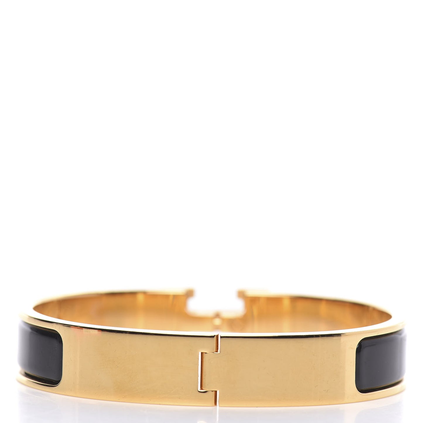 Enamel Narrow Clic Clac H Bracelet GM Black