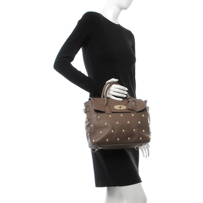 Mulberry Calfskin Studded Medium Cara Delevingne Convertible Satchel Taupe 3 of 8
