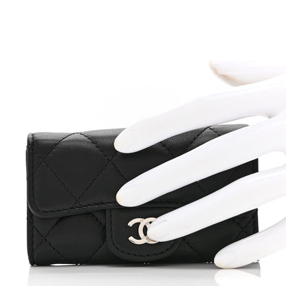 Chanel Lambskin Quilted 6 Key Holder Black 2 of 10
