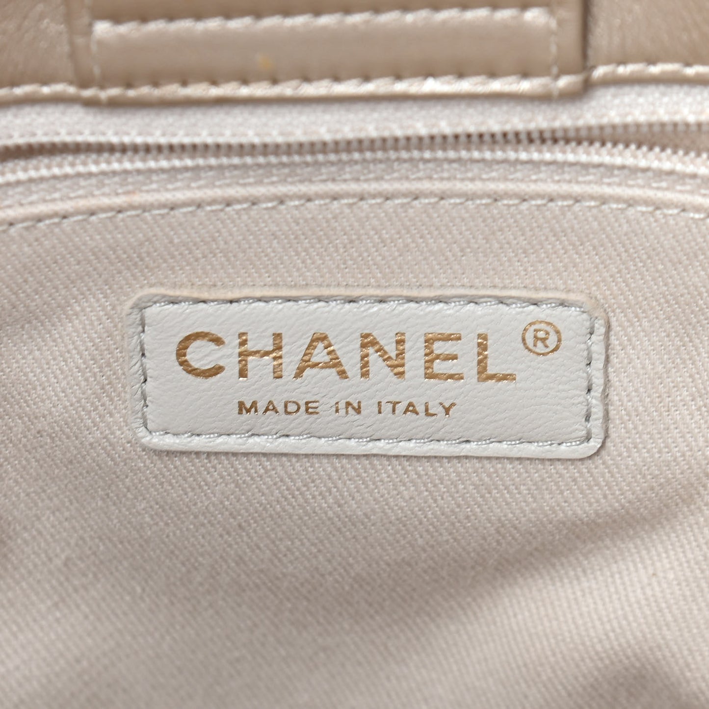 Metallic Calfskin Perforated Up In The Air Tote Gold