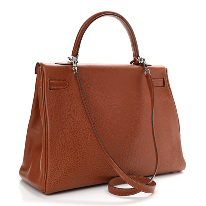 Hermes Buffle Skipper Kelly Retourne 35 Marron Glace 3 of 10