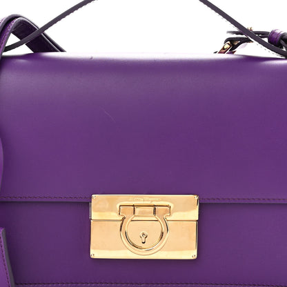 Salvatore Ferragamo Smooth Calfskin Aileen Gancio Lock Shoulder Bag Purple 7 of 10