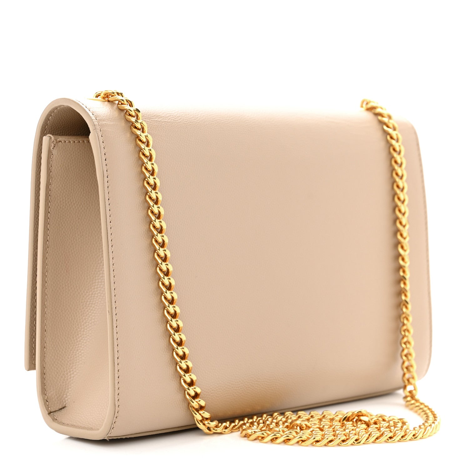 Saint Laurent Grain De Poudre Medium Monogram Kate Satchel Dark Beige 3 of 11