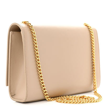 Saint Laurent Grain De Poudre Medium Monogram Kate Satchel Dark Beige 3 of 11