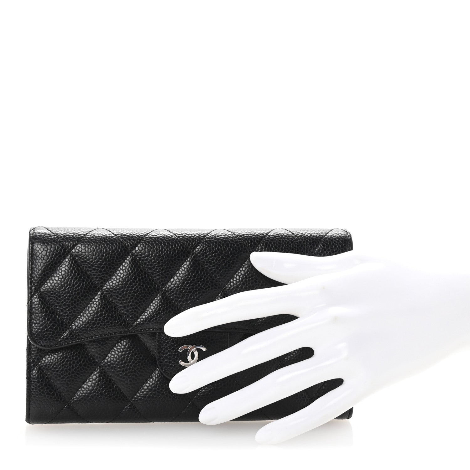 Chanel Caviar Quilted Large Flap Wallet Black 2 of 8