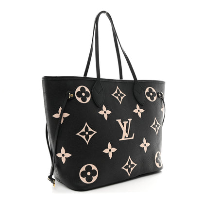 Louis Vuitton Empreinte Monogram Giant Neverfull MM Black Beige 4 of 17