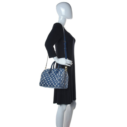 Louis Vuitton Monogram Jacquard Denim Speedy Bandouliere 25 Bleu 2 of 10