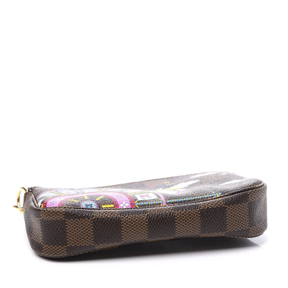 Louis Vuitton Damier Ebene 2020 Christmas Animation Big Wheel Mini Pochette Accessories Rose Ballerine 3 of 9
