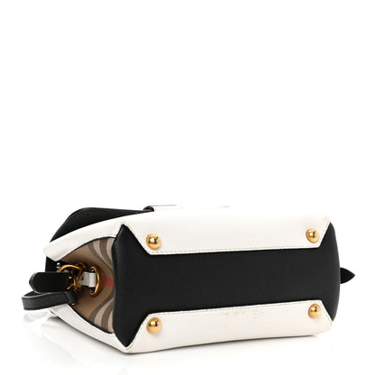 Burberry Derby Calfskin House Check Small Camberley Chalk White Black 3 of 7