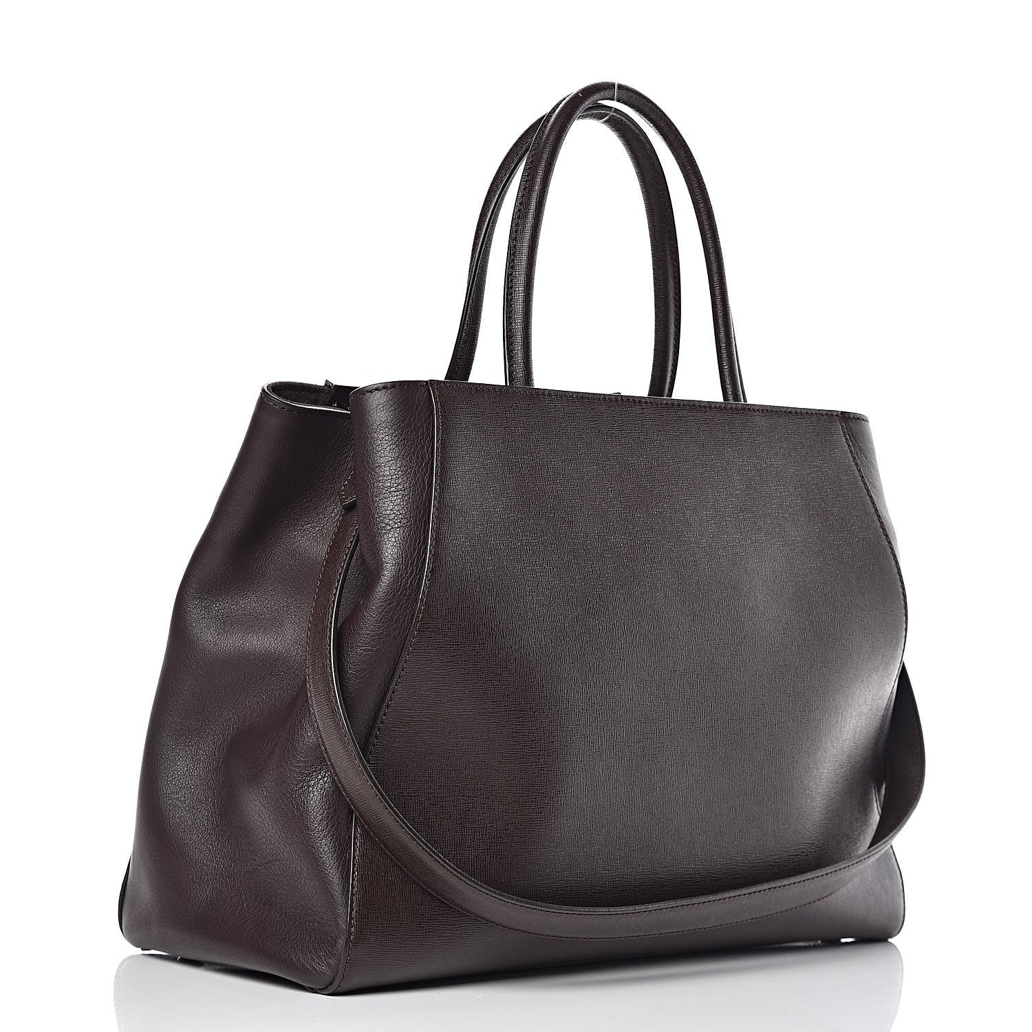 Fendi Vitello Elite Regular 2Jours Tote Caffe Noir 3 of 10