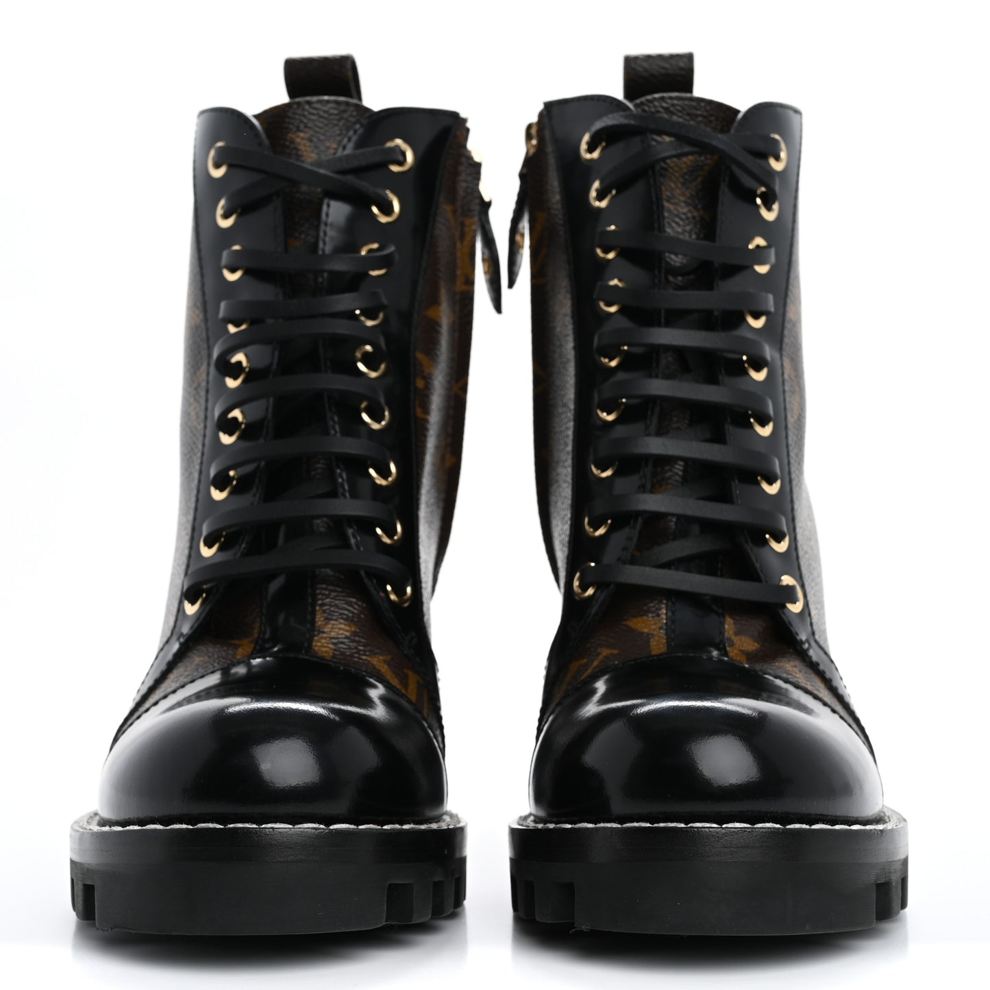 Patent Calfskin Monogram Star Trail Ankle Boots 37.5 Black