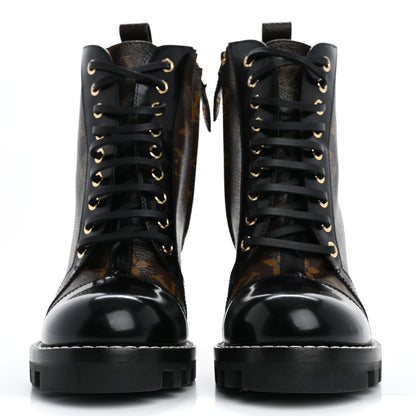 Louis Vuitton Patent Calfskin Monogram Star Trail Ankle Boots 37.5 Black 3 of 14