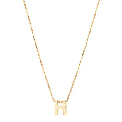 Hermes Lacquered Rose Gold Pop H Pendant Necklace White 2 of 6