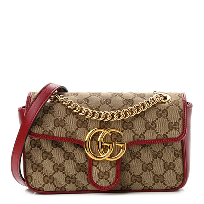 Gucci Monogram Azalea Calfskin Matelasse Diagonal Mini GG Marmont Shoulder Bag Beige Ebony New Cherry Red 1 of 10