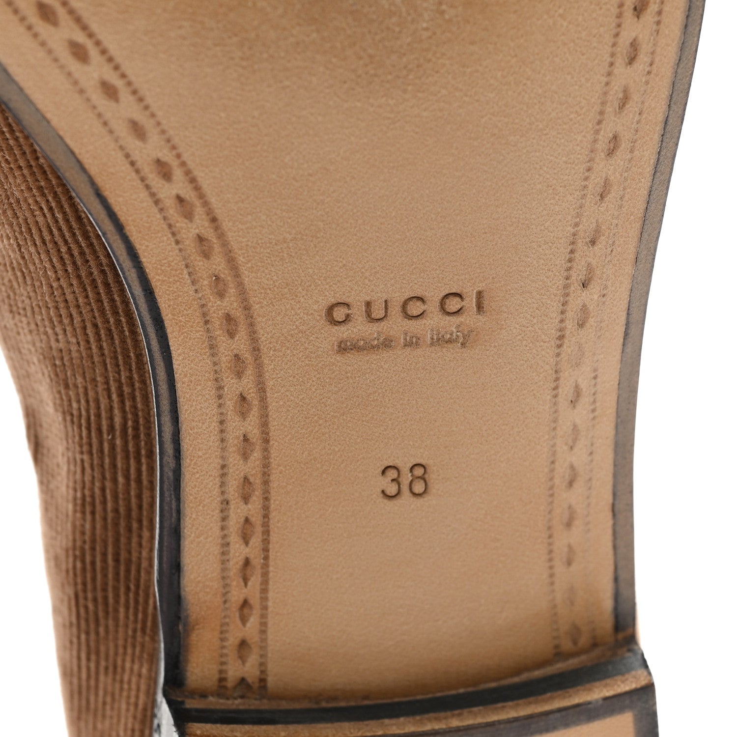 Gucci Corduroy Womens 1953 Horsebit Loafers 38 Velvety Camel 7 of 9