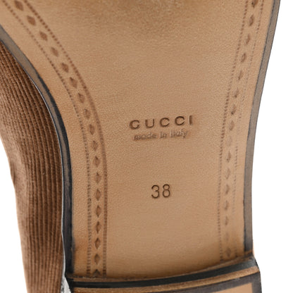 Gucci Corduroy Womens 1953 Horsebit Loafers 38 Velvety Camel 7 of 9
