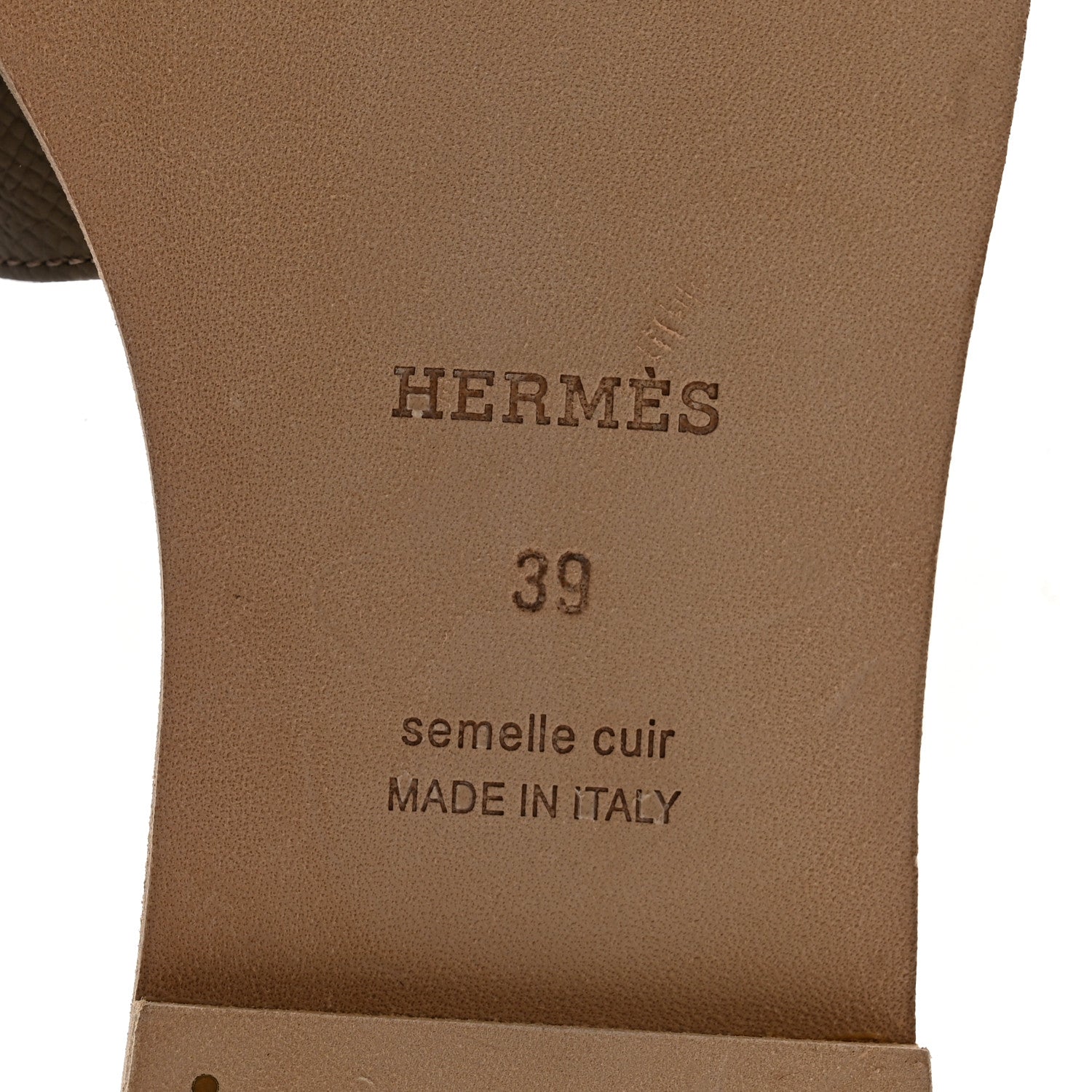 Hermes Epsom Oran Sandals 39 Etoupe 6 of 9