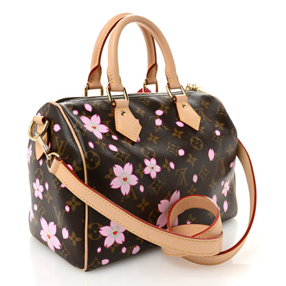 Louis Vuitton LV X TM Monogram Cherry Blossom Speedy Bandouliere 25 Sakura Brown 3 of 11