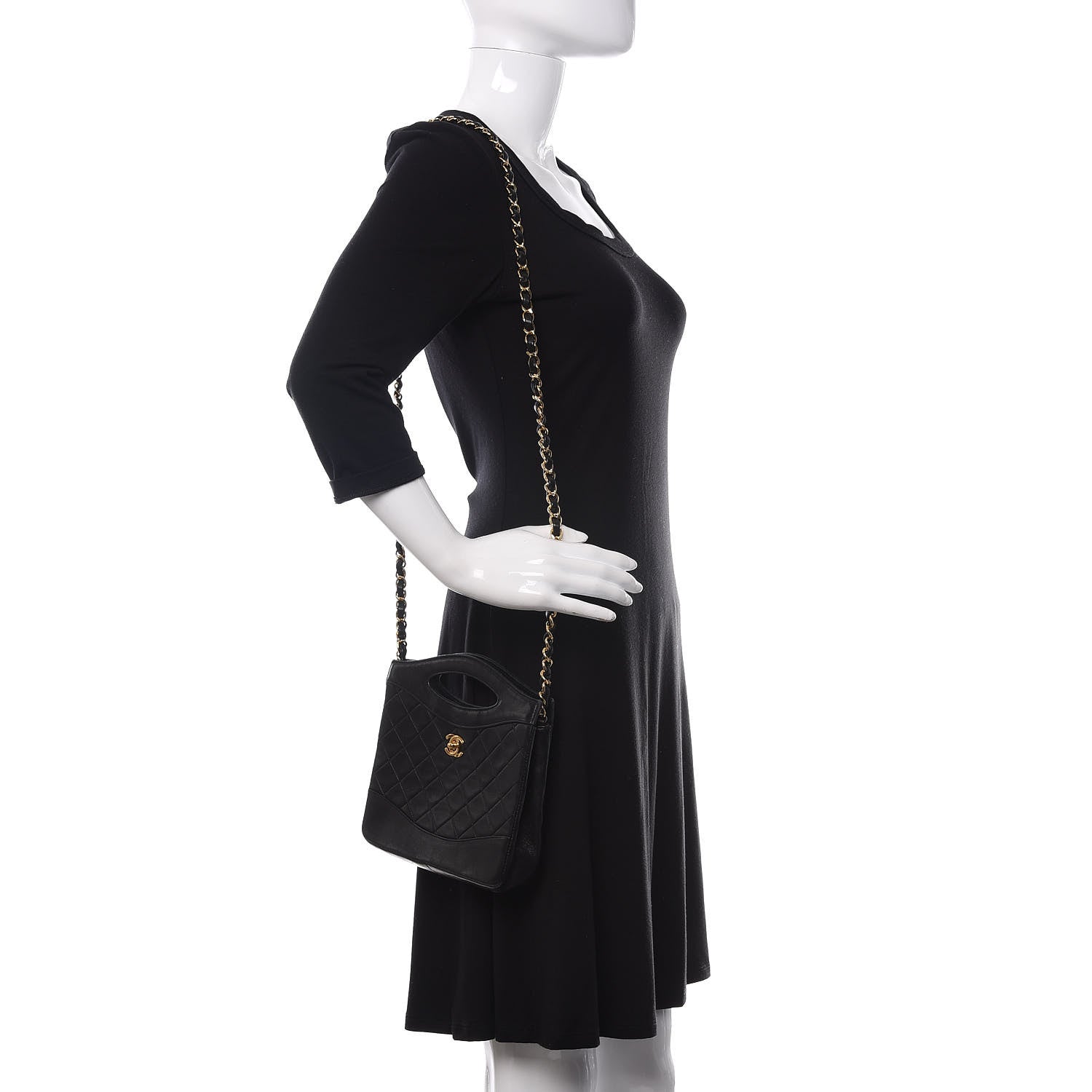 Chanel Lambskin Quilted CC Shoulder Bag Black 2 of 12