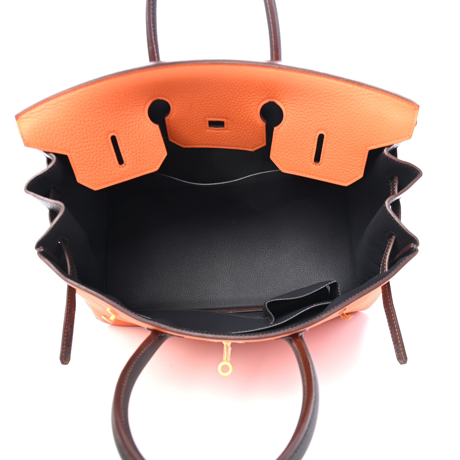 Hermes Togo Bi Color Horseshoe Birkin 35 Orange Graphite 5 of 10