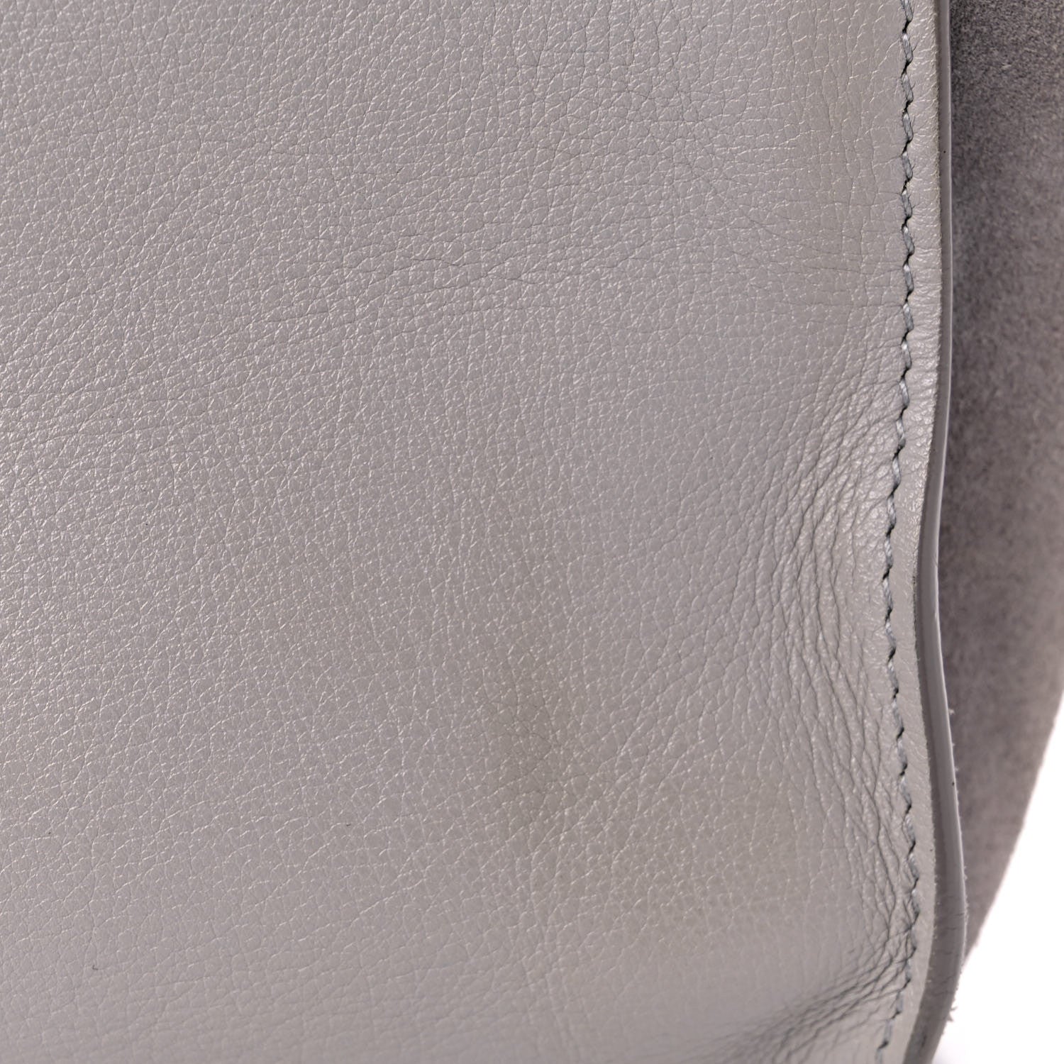 Saint Laurent Calfskin Suede Baby Monogram Downtown Cabas Grey 12 of 16
