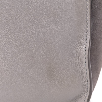 Saint Laurent Calfskin Suede Baby Monogram Downtown Cabas Grey 12 of 16