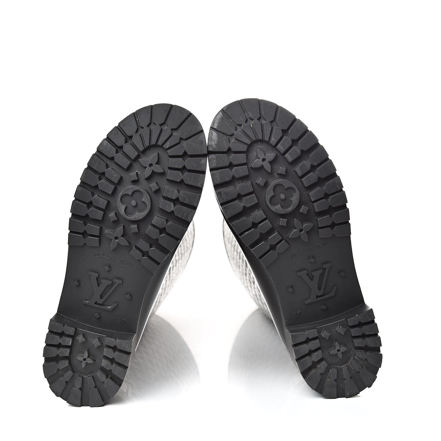 Louis Vuitton Rubber Embossed Monogram Splash Rain Boots 37 Black 7 of 13
