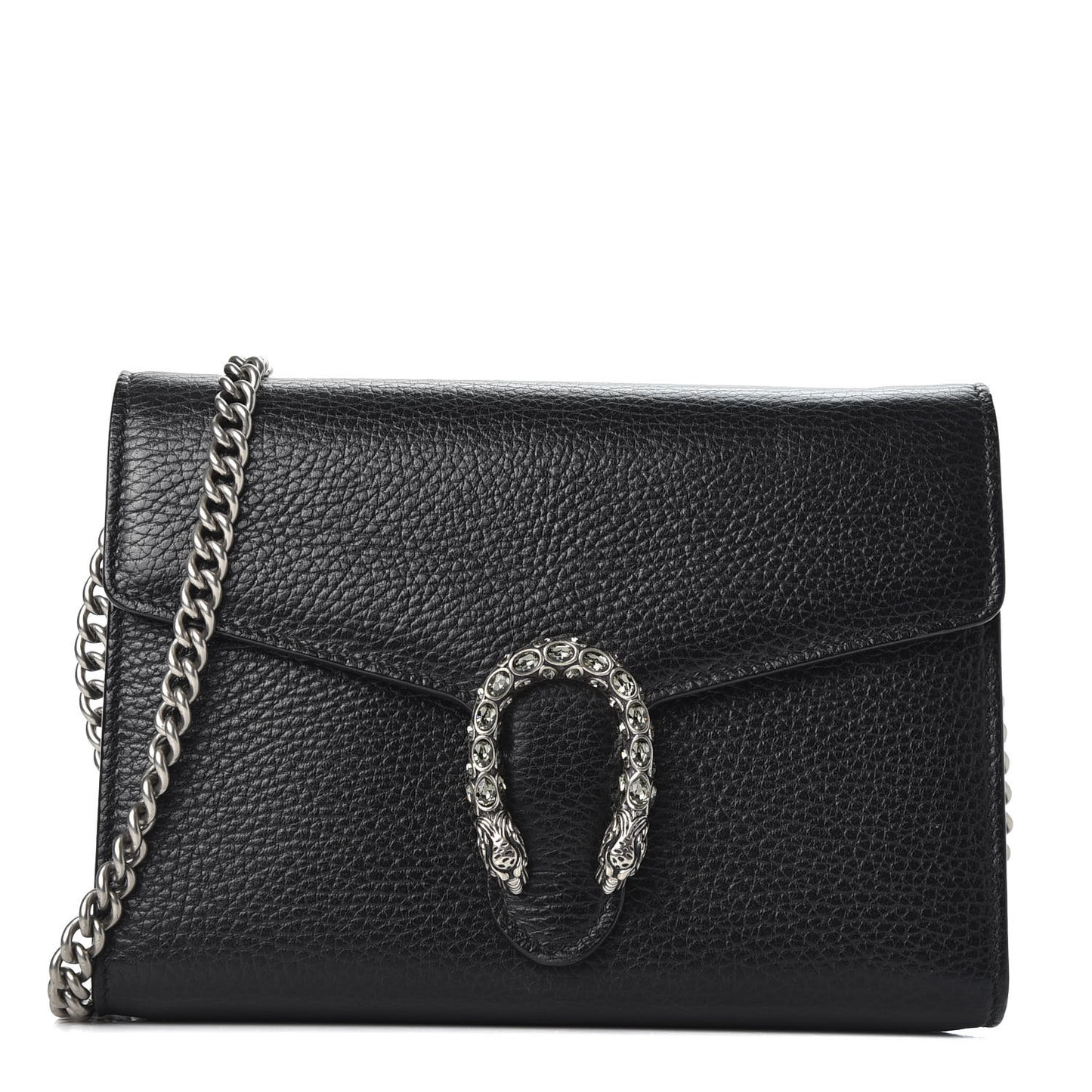 Calfskin Mini Dionysus Chain Wallet Black