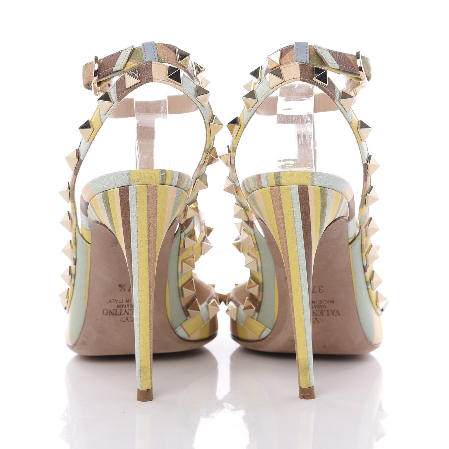 Nappa Native Couture 1975 Rockstud Ankle Strap 100mm Pumps 37.5 Multicolor
