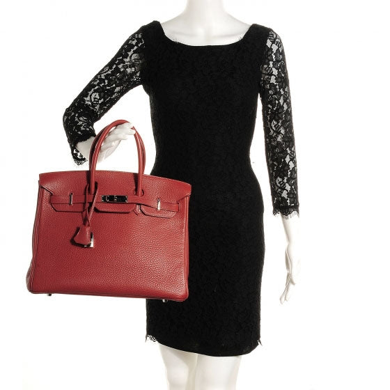 Togo Birkin 35 Rouge H and Ebene