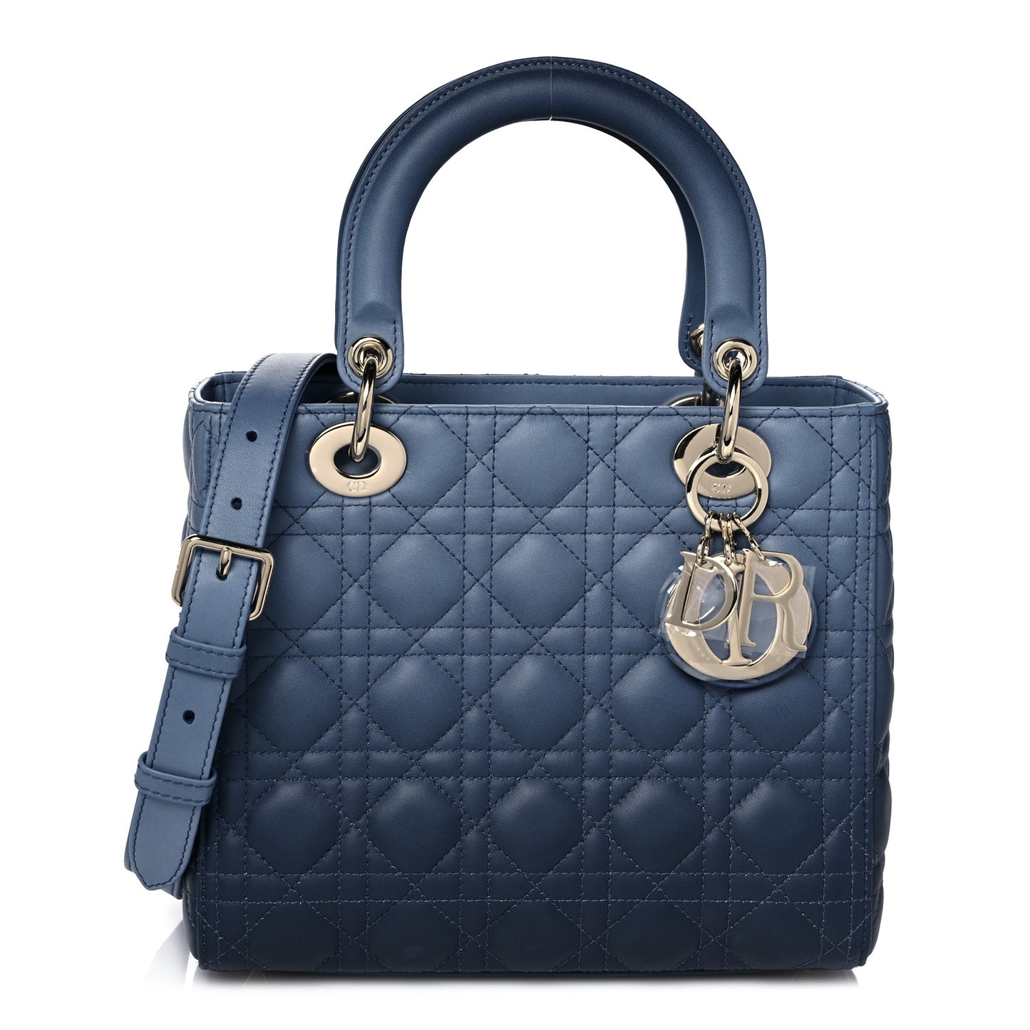 Lambskin Cannage Gradient Medium Lady Dior Blue