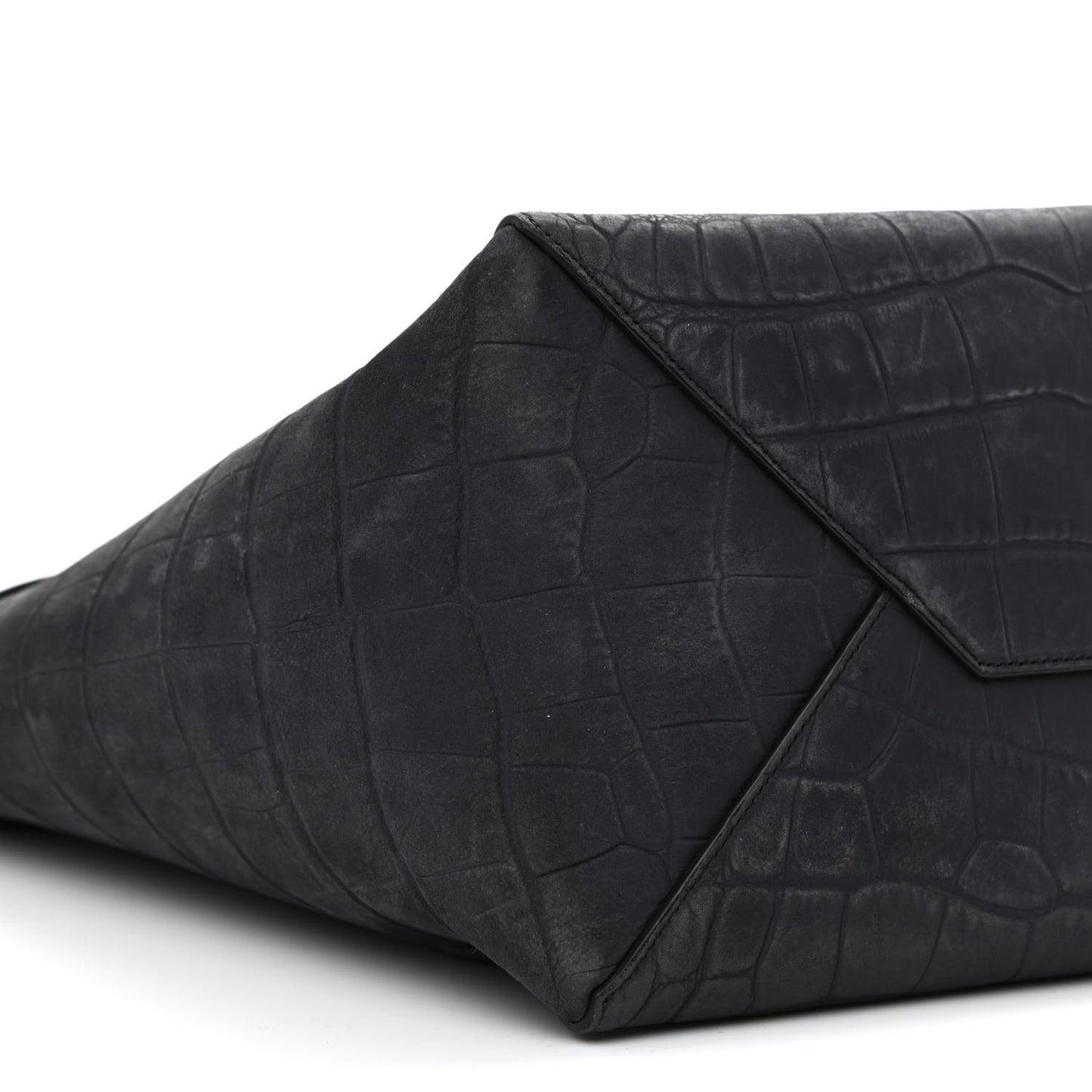 Crocodile Embossed Nubuck Small Belt Cabas Phantom Navy Blue