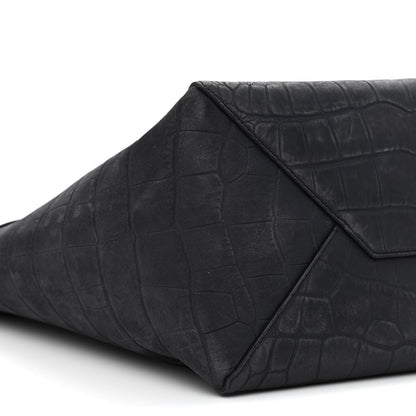Celine Crocodile Embossed Nubuck Small Belt Cabas Phantom Navy Blue 8 of 12