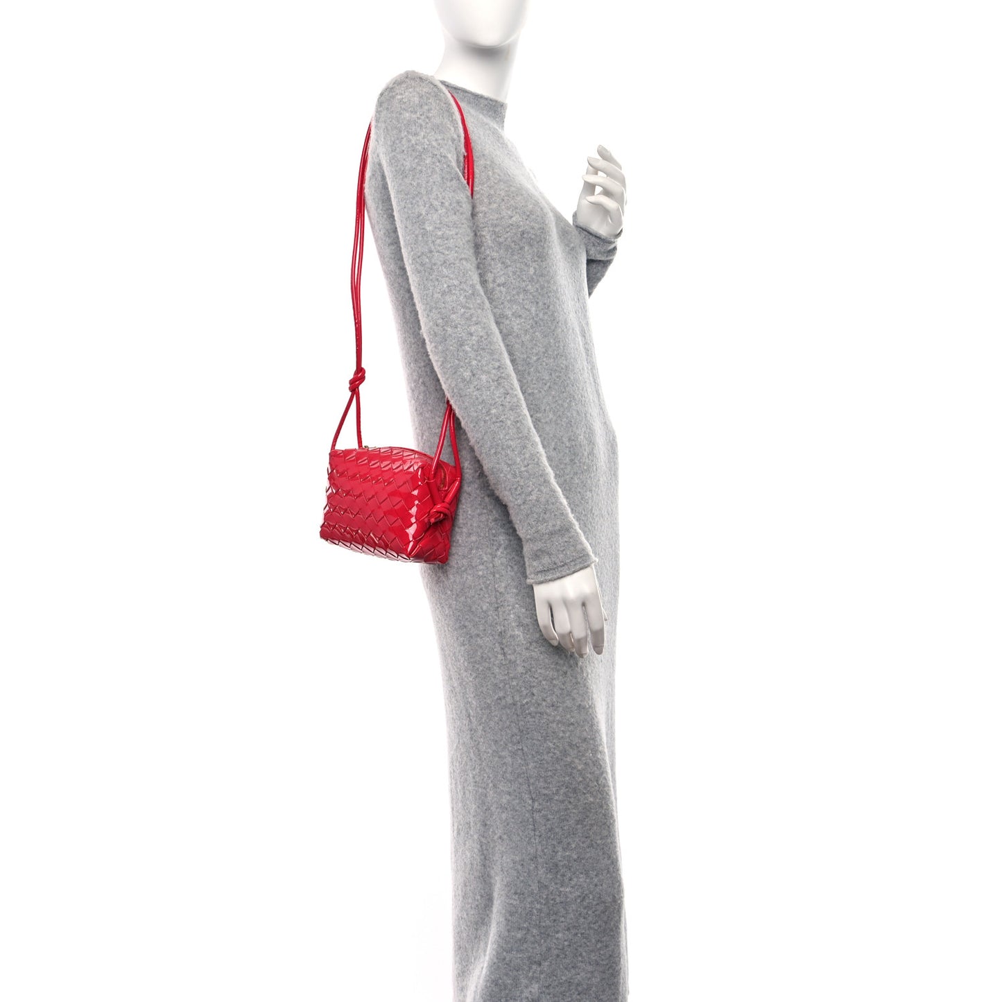 Patent Nappa Intrecciato Mini Loop Camera Bag Candy Stripe