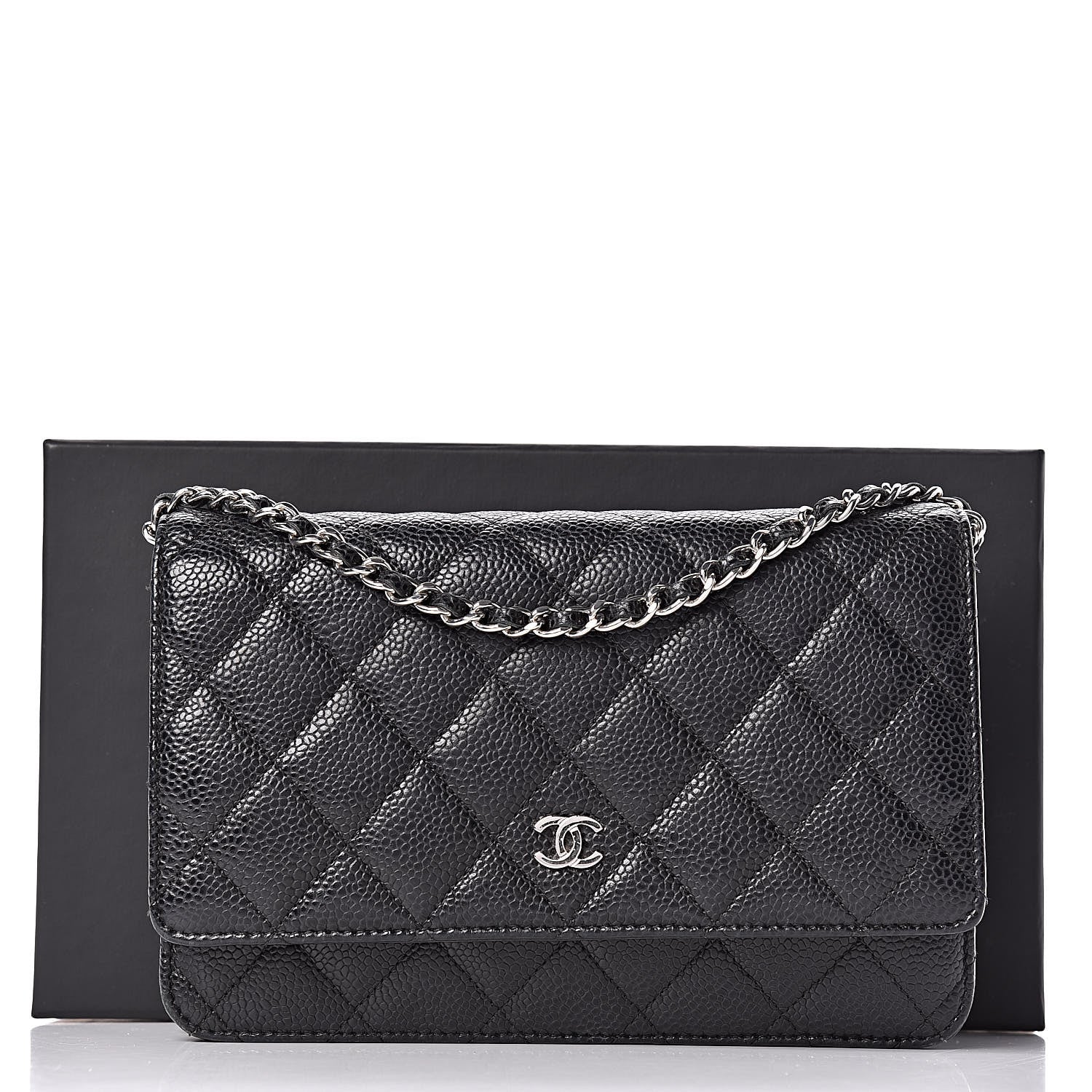 Chanel Caviar Quilted Wallet On Chain WOC Black 14 of 14