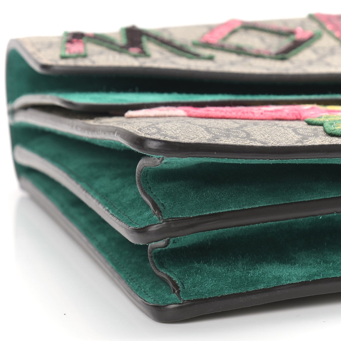 GG Supreme Monogram Embroidered Medium Dionysus Shoulder Bag Emerald