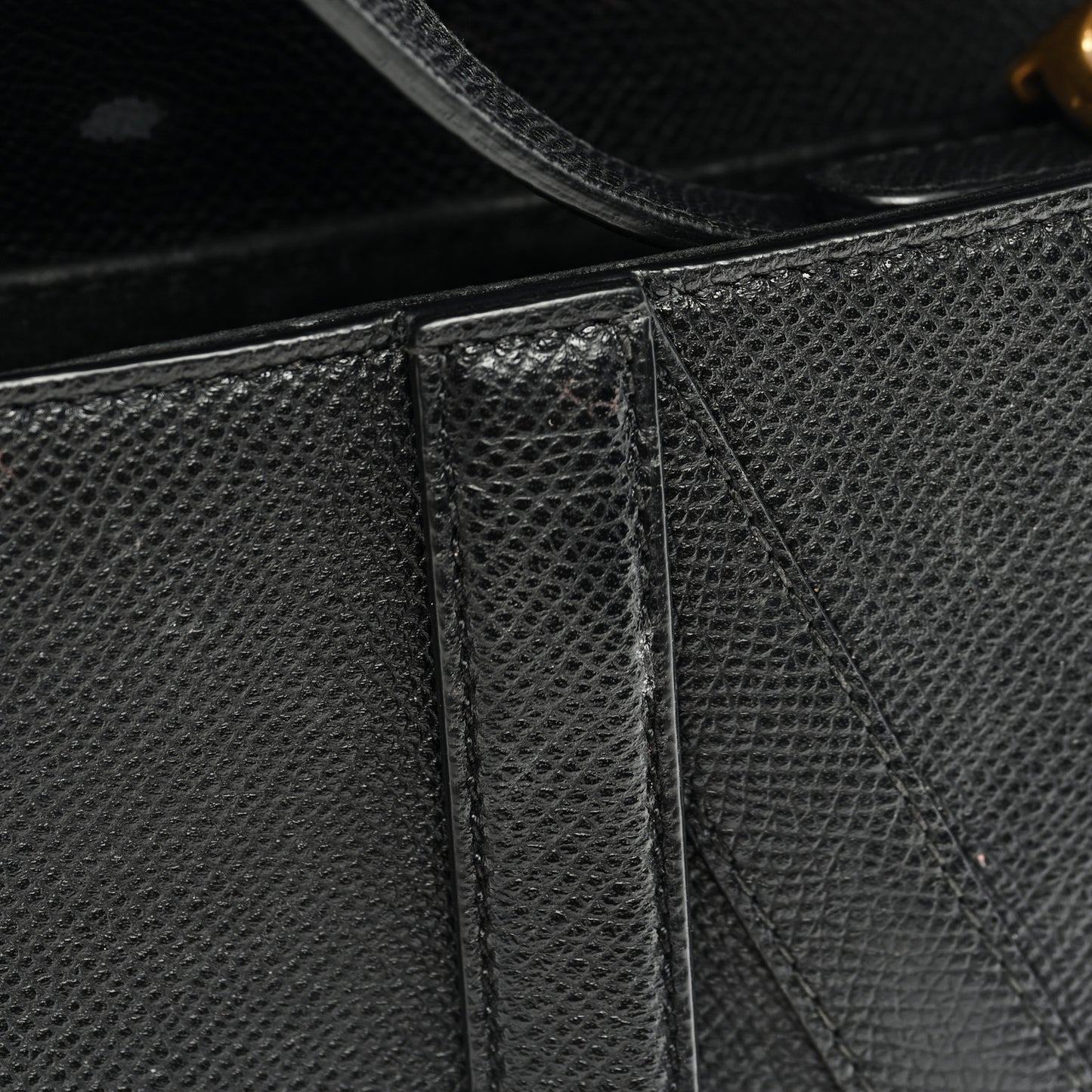 Grained Calfskin Mini Saddle Bag Black