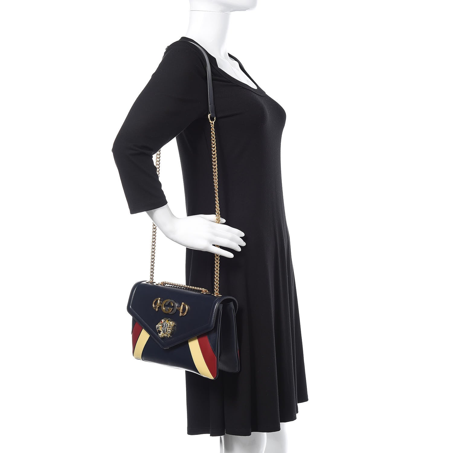 Gucci Vitello Palmellato Lux Crystal Medium Rajah Shoulder Bag Blue Romantic Cerise Butter Multicolor 2 of 10