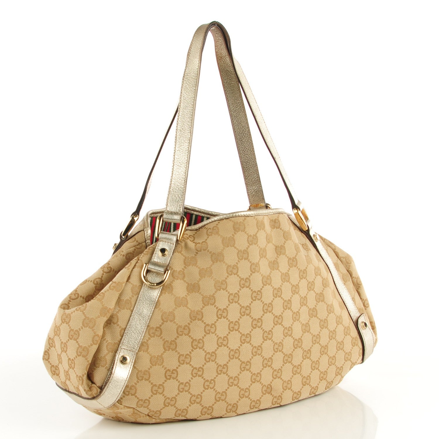 Gucci Monogram Medium Abbey Shoulder Bag Gold 3 of 7