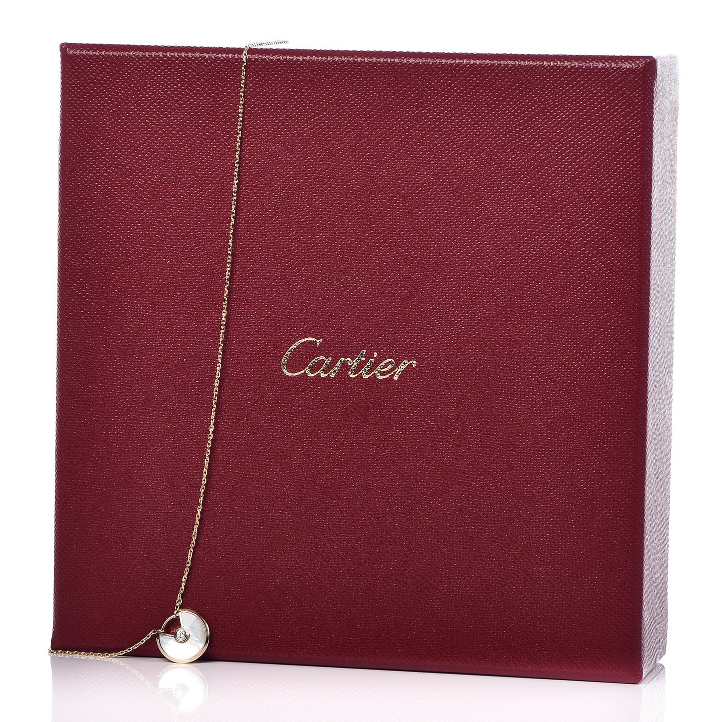 18K Yellow Gold Diamond Mother of Pearl XS Amulette de Cartier Pendant Necklace