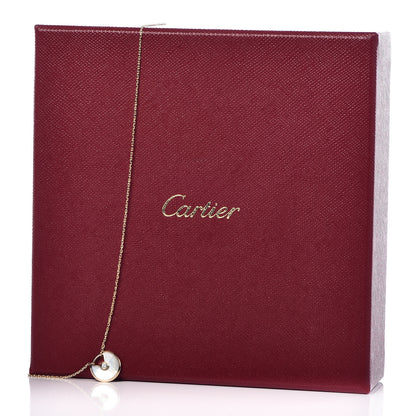 Cartier 18K Yellow Gold Diamond Mother of Pearl XS Amulette de Cartier Pendant Necklace 6 of 6