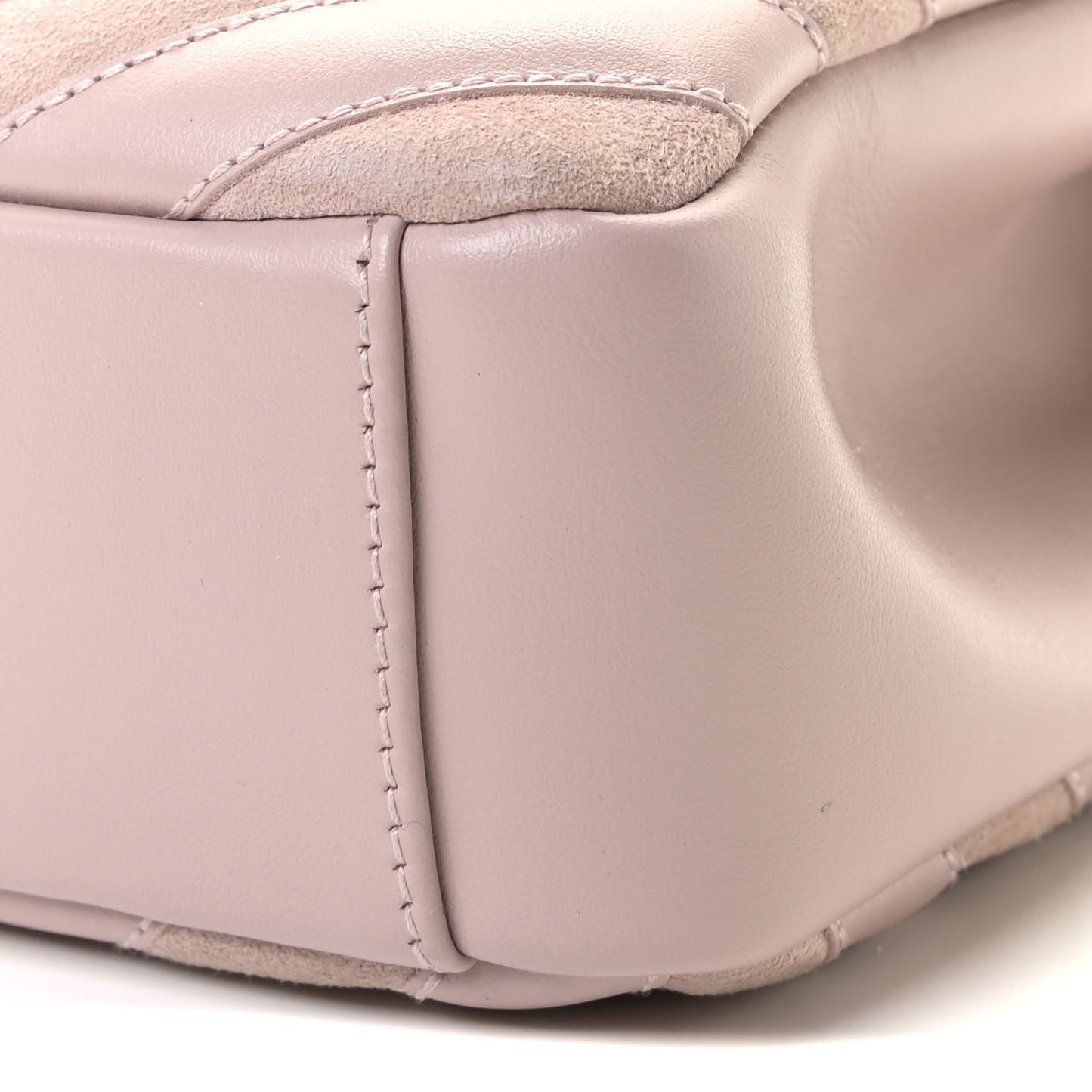 Calfskin Suede Matelasse Chevron Medium Monogram College Bag Rose Poudre