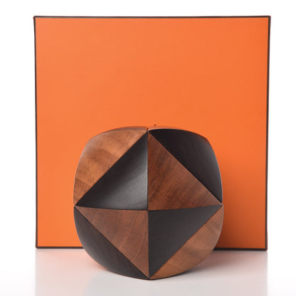 Hermes Java Palissander Mahogany Wood Atlas Paperweight 8 of 8