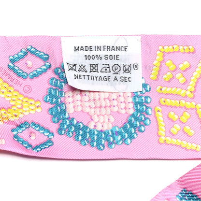 Hermes Silk Kelly En Perles Twilly Rose Bonbon Canard 4 of 4