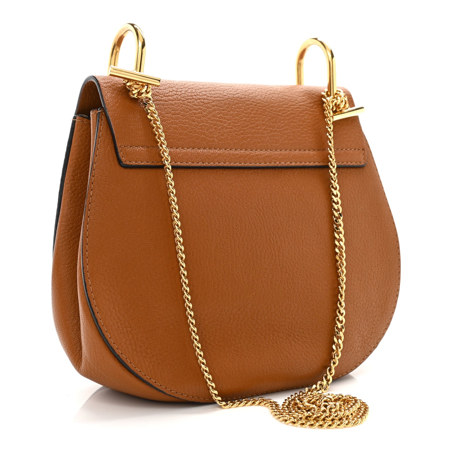 Grained Lambskin Drew Shoulder Bag Caramel