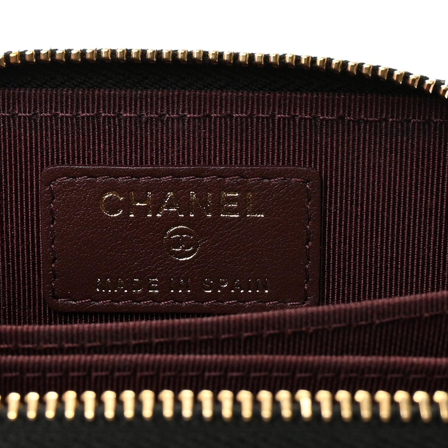 Caviar Quilted Zip Coin Purse Black