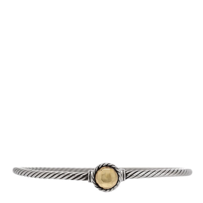 David Yurman Sterling Silver 18K Yellow Gold 3mm Chatelaine Bracelet 1 of 4